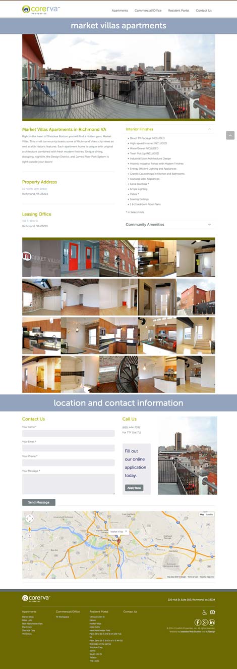 CoreRVA property management single page